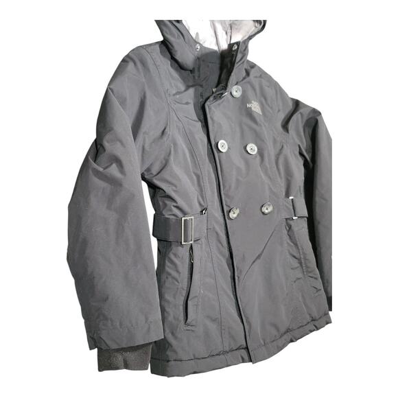 The North Face HyVent Coat‎ Belted Insulated Jacket Girl's Sz 10/12 Medium Black - Picture 6 of 15